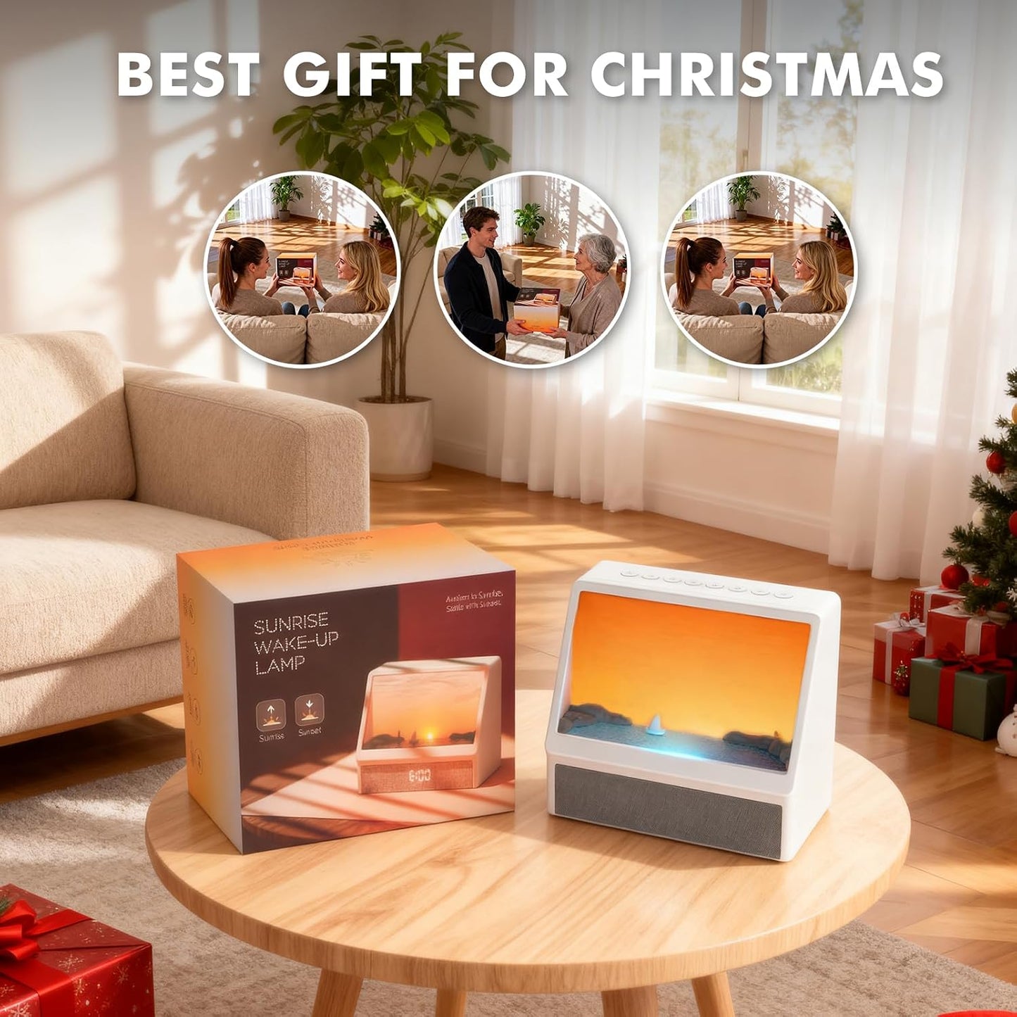 Flymiro Sunrise Alarm Clock with Wake Up Light | White Noise Machine, Bluetooth Speaker