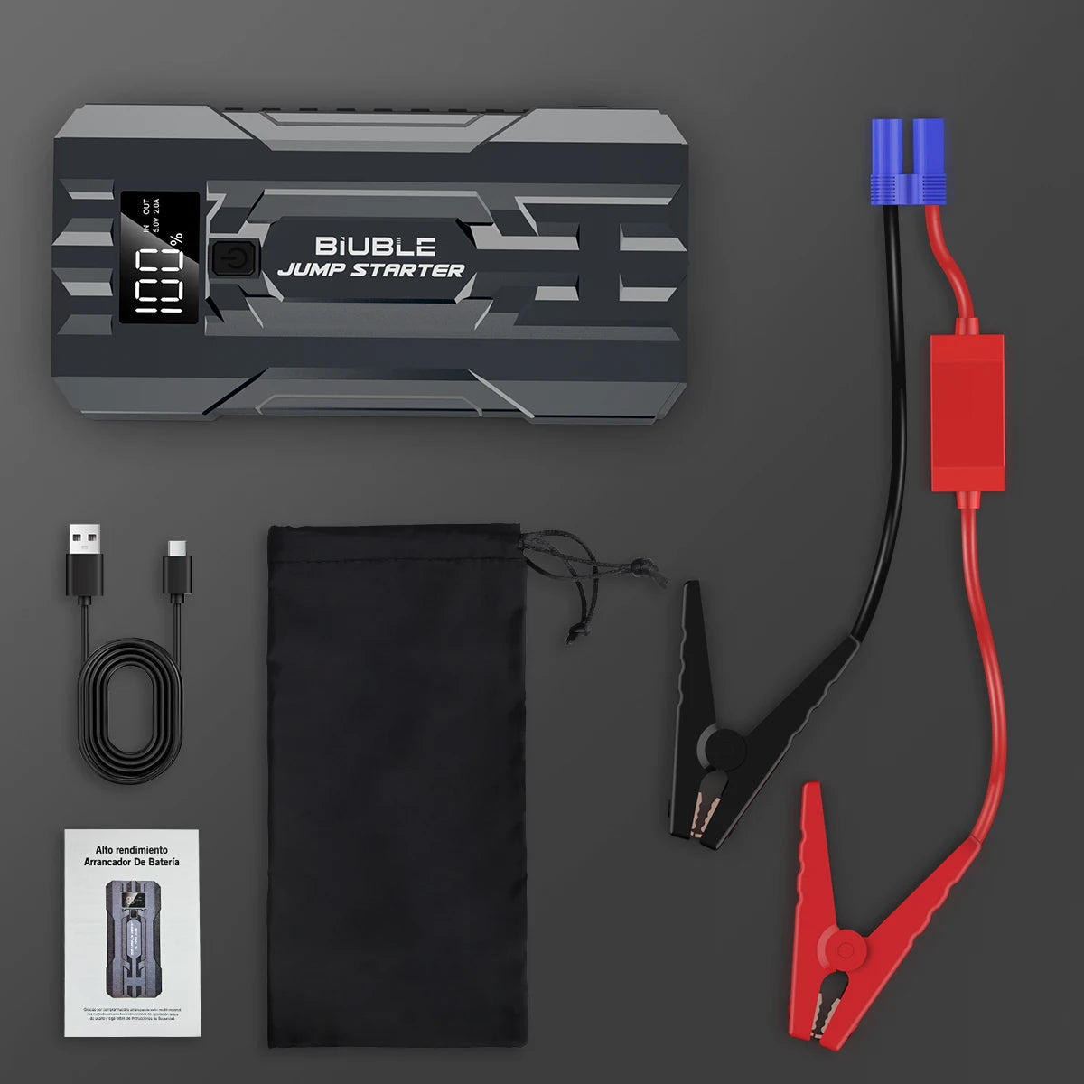 BIUBLE Car Jump Starter 3000A Peak 25000mAh 12V Auto Booster Battery Charger Jumper Box Power Bank Car Battery Starter