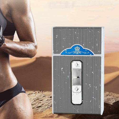 TitanGlow Metal USB Charging Lighter Case (Holds 20 Cigarette)