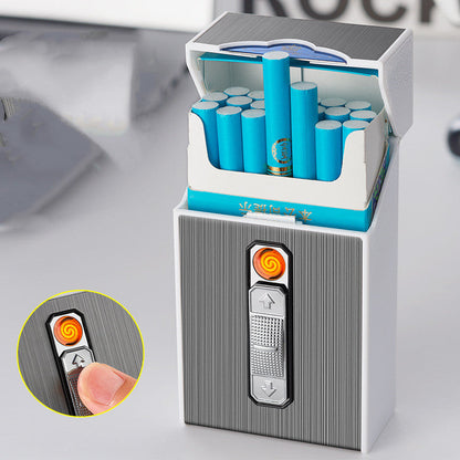 TitanGlow Metal USB Charging Lighter Case (Holds 20 Cigarette)