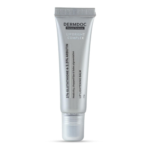 DERMDOC LipBright Treatment with 1% Glutathione + 2.5% Arbutin Lip Balm, 10 gm | Brightens Lip | Reduces Pigmentation | For Dry & Chapped Lips | Lightweight | Non - sticky