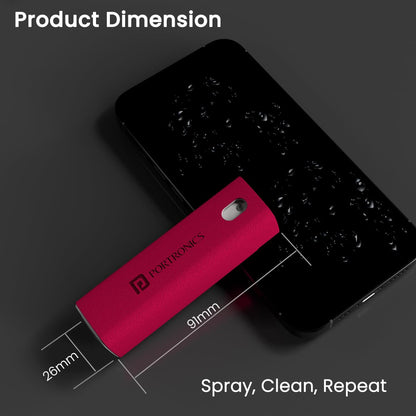 Portronics Swipe 2 Screen Cleaner & Duster with Refillable Spray Bottle, Chemical Free for Monitors & Laptop Screen, Smartphones & Tablets(Blue)
