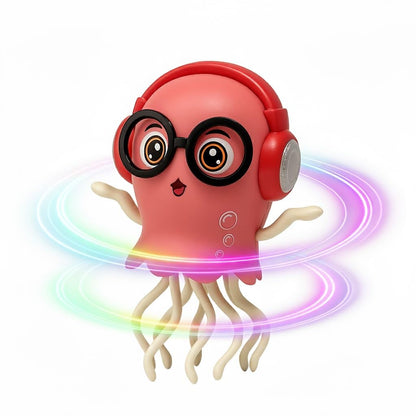 Sparshs Dancing Jellyfish Toy for Kids - Interactive Musical Crawling with LED Lights, 360° Rotation, Obstacle Avoidance - Educational Sensory for Baby Boys Girls 1+ Year Birthday Gift