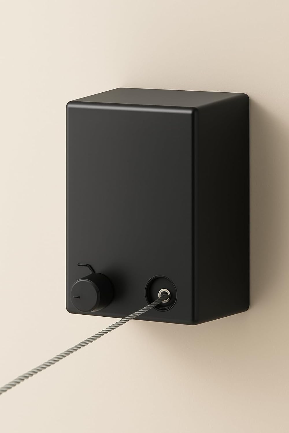 Retractable Clothesline Wall Mounted | Single Line 4.2 Meter Wire | Heavy Duty 20 Kg Load | Plastic & Metal | Bathroom, Balcony, Indoor Use (Black)