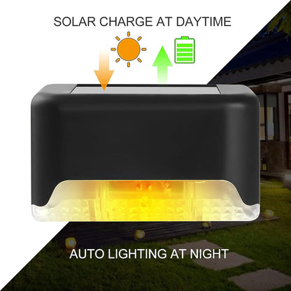 GLUN® Deck Solar Light, Rechargeable LED Decorative Lamp, Solar Panel Lights for Outdoor Decks, Railing, Stairs, Step, with IP65 Protection Wide Angle Lighting Pack of 1