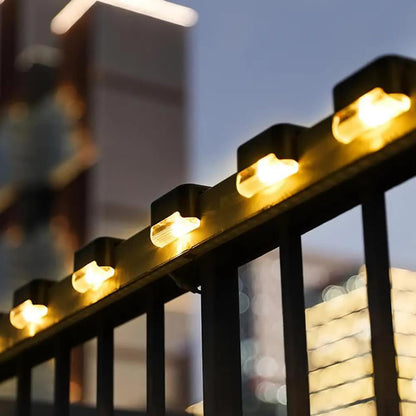 GLUN® Deck Solar Light, Rechargeable LED Decorative Lamp, Solar Panel Lights for Outdoor Decks, Railing, Stairs, Step, with IP65 Protection Wide Angle Lighting Pack of 1