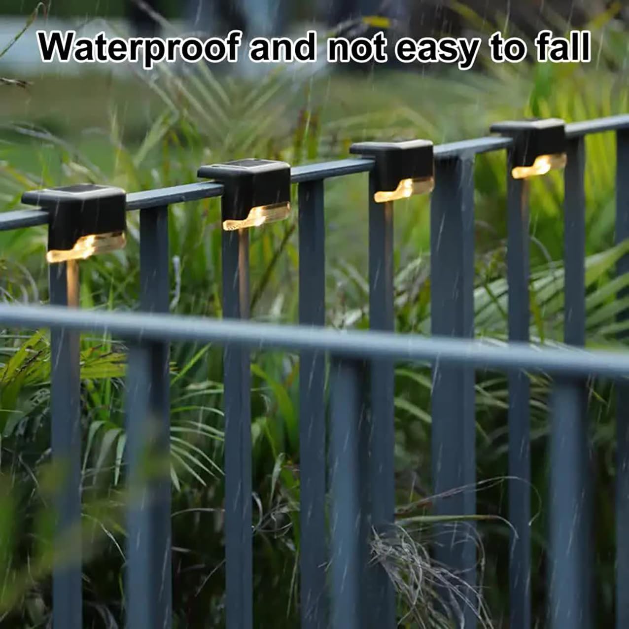 GLUN® Deck Solar Light, Rechargeable LED Decorative Lamp, Solar Panel Lights for Outdoor Decks, Railing, Stairs, Step, with IP65 Protection Wide Angle Lighting Pack of 1
