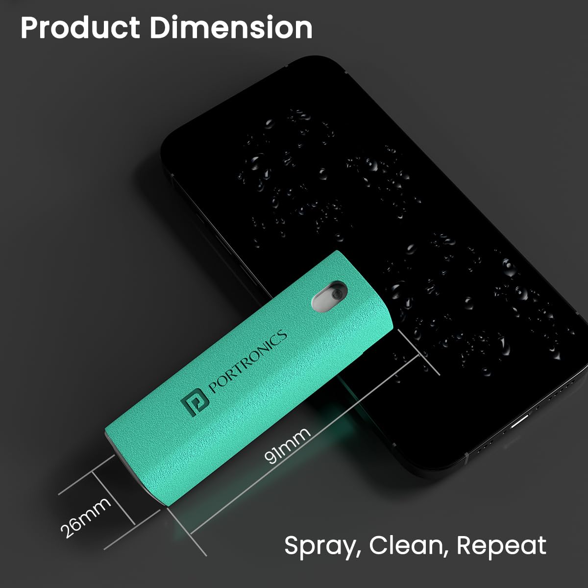 Portronics Swipe 2 Screen Cleaner & Duster with Refillable Spray Bottle, Chemical Free for Monitors & Laptop Screen, Smartphones & Tablets(Blue)