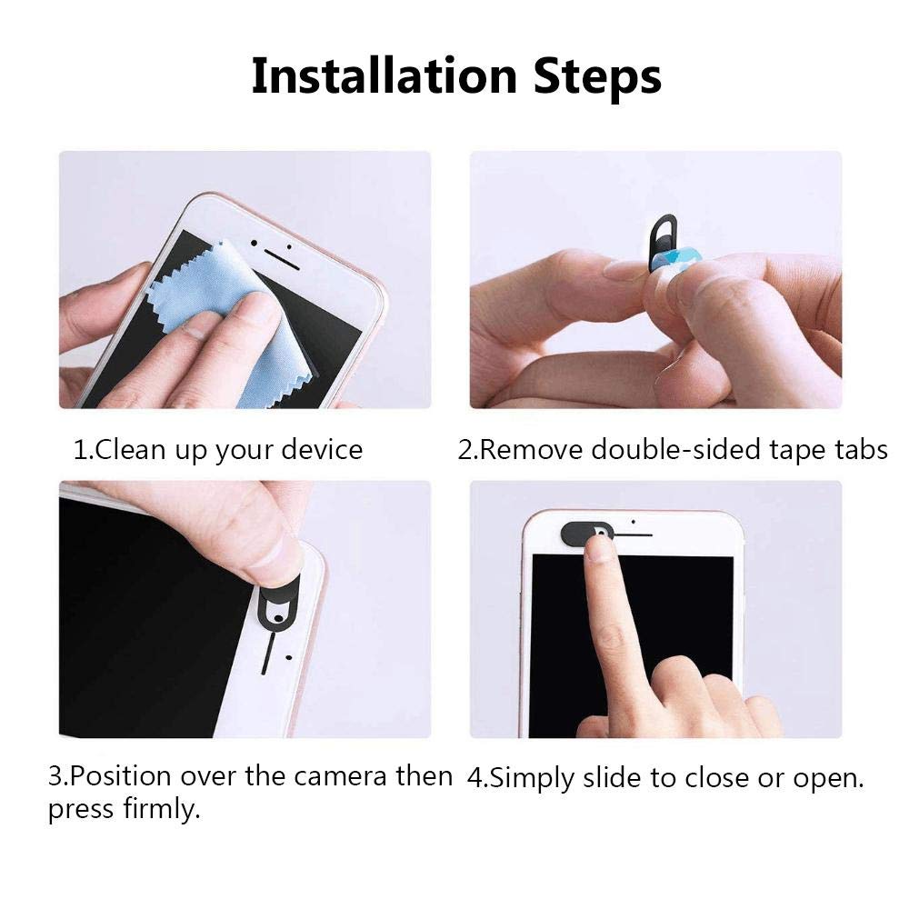 6 Pack Ultra Thin 0.03inch Web Camera Cover Slide with Strong Adhesive for Laptop Desktop PC Macboook Pro iMac Mac Mini Computer Smartphone