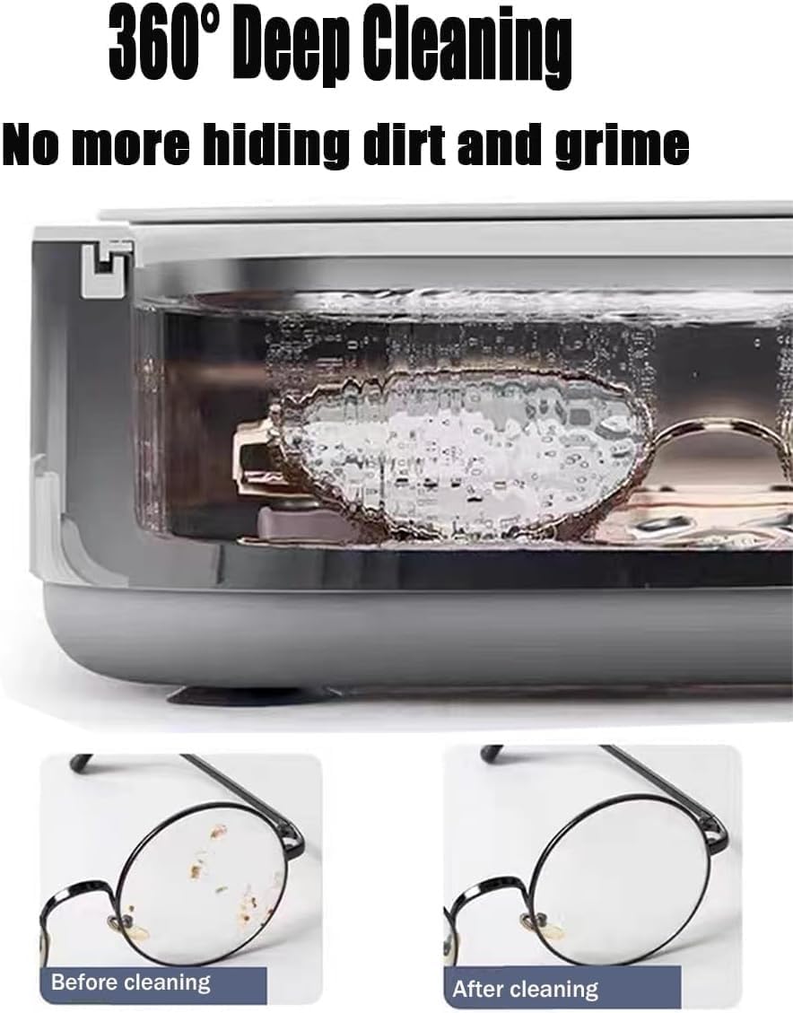Ultrasonic Jewelry Cleaner Portable Professional Mini Household Ultrasonic Cleaning Machine for Jewelry, Eyeglasses, Watches, Rings, Retainer, Coins Ultrasonic Vibration Machine