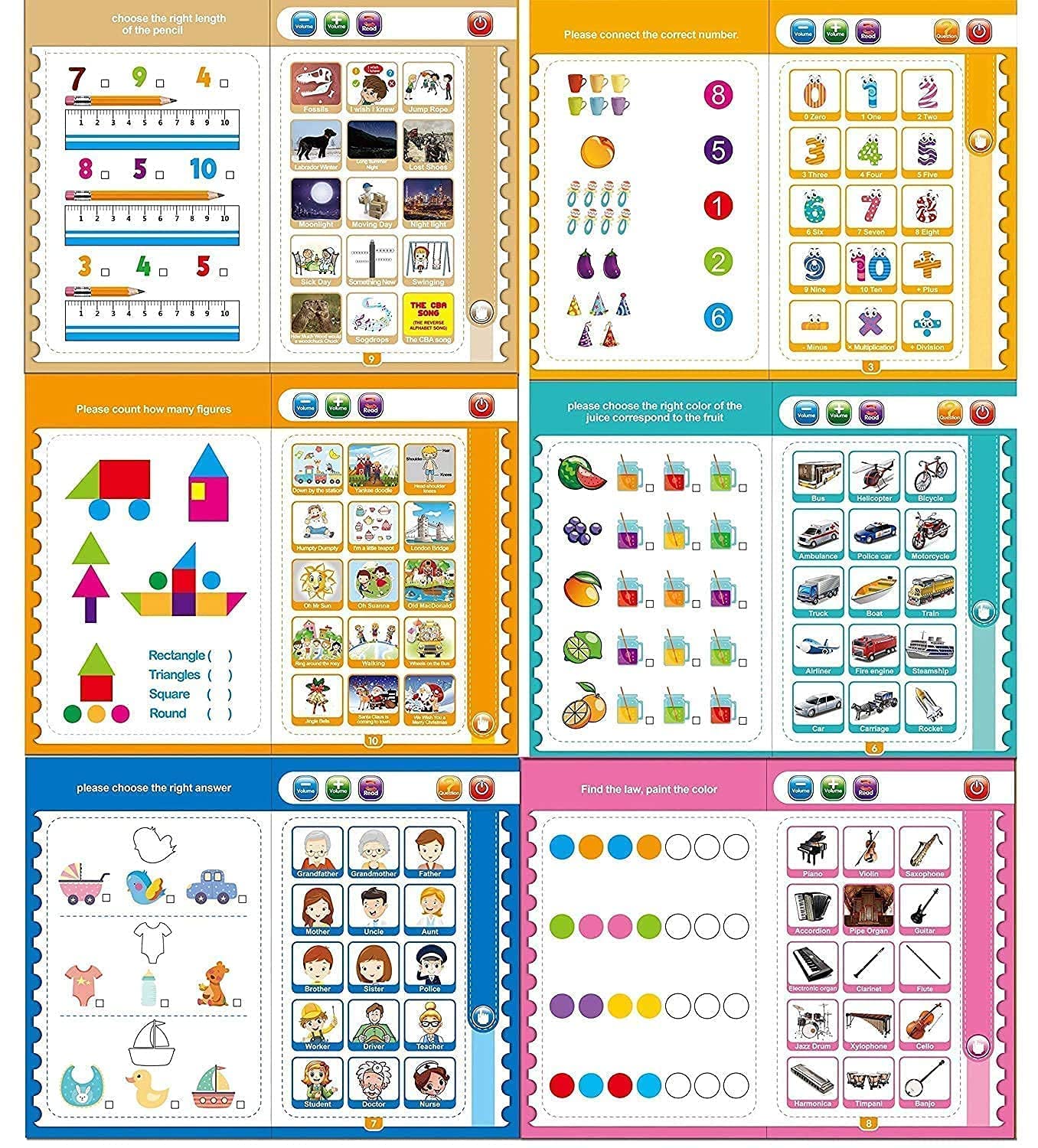 Intelligence Book | Interactive Book - Musical English Educational Phonetic Learning Book