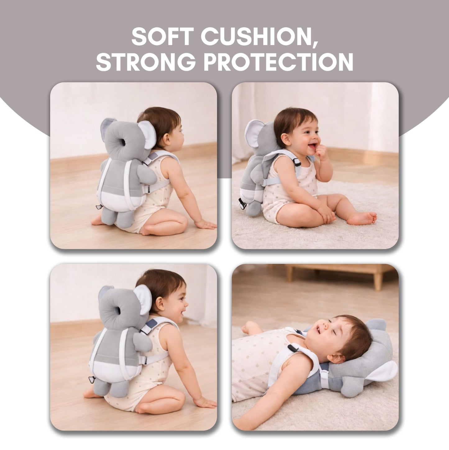 Baby Head Protector Backpack Cushion – Turtle Design | Anti-Fall Head Safety Pad for Babies | Soft Plush Toddler Head Protection Guard for Crawling & Walking (6–24 Months)