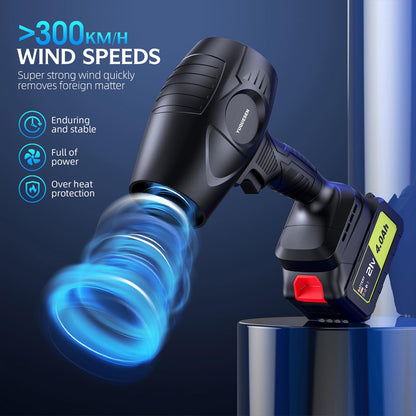 YUQUESEN 980,000 RPM Cordless Leaf Blower - 21V Electric Handheld Leaf Blower with 2×4.0Ah Batteries & Fast Charger - Lightweight for Patio, Lawn, Yard, Deck Cleaning - Light Black