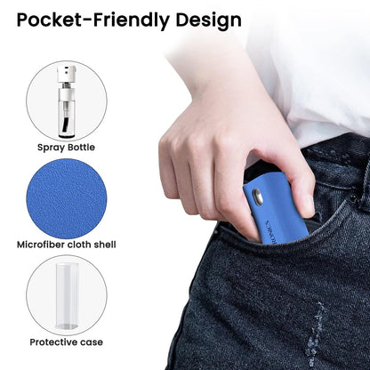 Portronics Swipe 2 Screen Cleaner & Duster with Refillable Spray Bottle, Chemical Free for Monitors & Laptop Screen, Smartphones & Tablets(Blue)