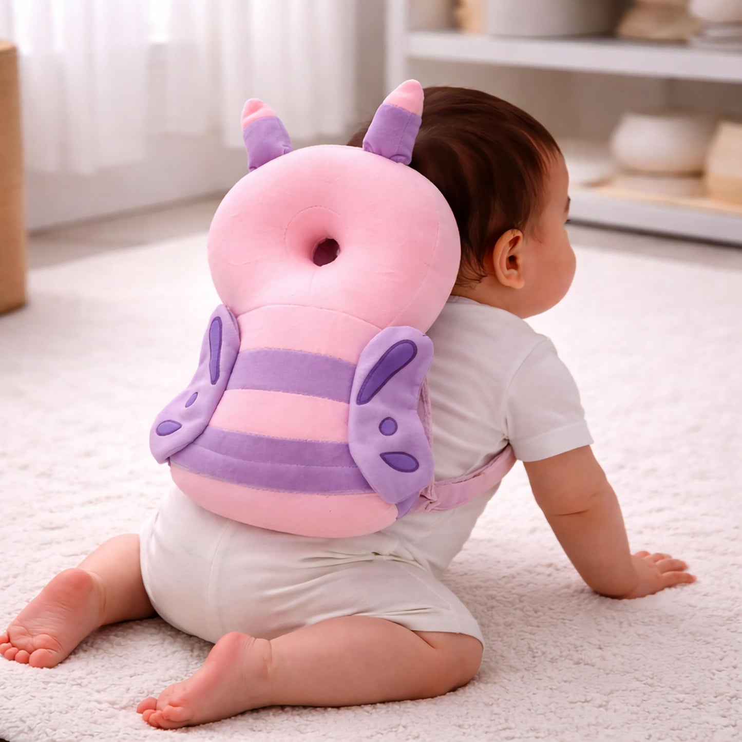 Baby Head Protector Backpack Cushion – Turtle Design | Anti-Fall Head Safety Pad for Babies | Soft Plush Toddler Head Protection Guard for Crawling & Walking (6–24 Months)