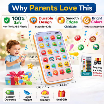 Neel Kids Mobile Phone Toy Kids Learning Musical Phone Toy with 28 Interactive Functions Hindi & English Toddler Learning Phone for Boys & Girls Age 2+