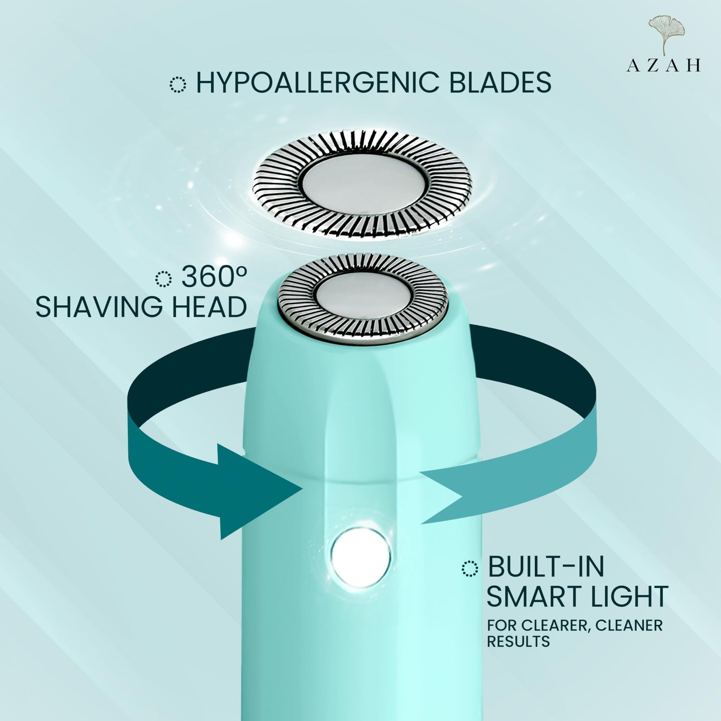 Azah Facial Hair Removal Machine | Electric Face Trimmer for Woman | Quick, Instant, Gentle & Painless Face Hair Remover for Women | Face, Upper Lips, Chin, Peach Fuzz and Eyebrow Trimmer