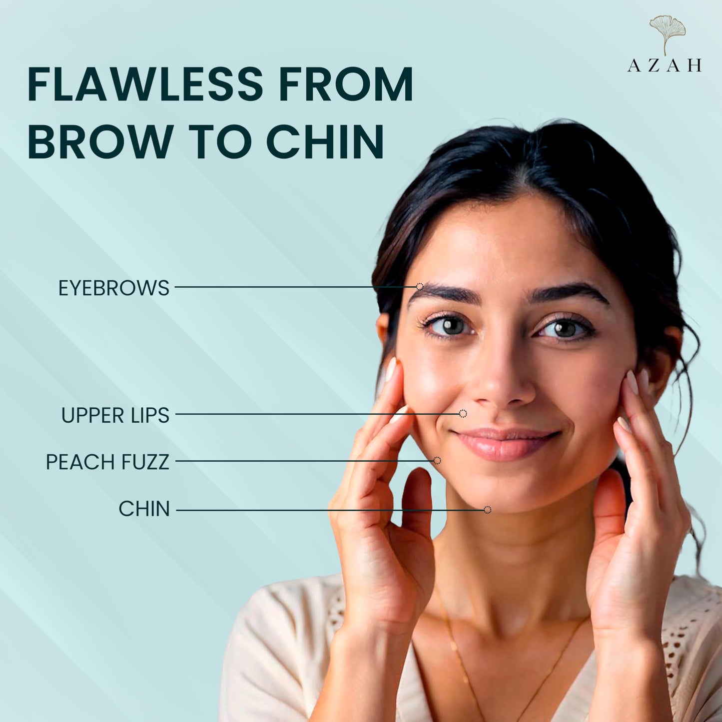 Azah Facial Hair Removal Machine | Electric Face Trimmer for Woman | Quick, Instant, Gentle & Painless Face Hair Remover for Women | Face, Upper Lips, Chin, Peach Fuzz and Eyebrow Trimmer