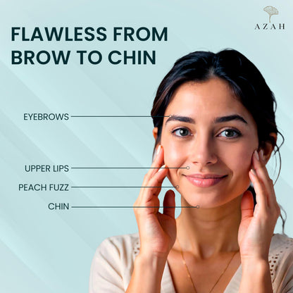 Azah Facial Hair Removal Machine | Electric Face Trimmer for Woman | Quick, Instant, Gentle & Painless Face Hair Remover for Women | Face, Upper Lips, Chin, Peach Fuzz and Eyebrow Trimmer