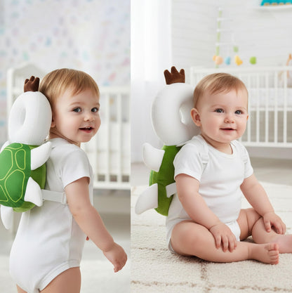 Baby Head Protector Backpack Cushion – Turtle Design | Anti-Fall Head Safety Pad for Babies | Soft Plush Toddler Head Protection Guard for Crawling & Walking (6–24 Months)