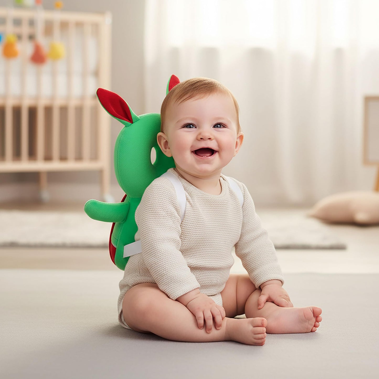 Baby Head Protector Backpack Cushion – Turtle Design | Anti-Fall Head Safety Pad for Babies | Soft Plush Toddler Head Protection Guard for Crawling & Walking (6–24 Months)