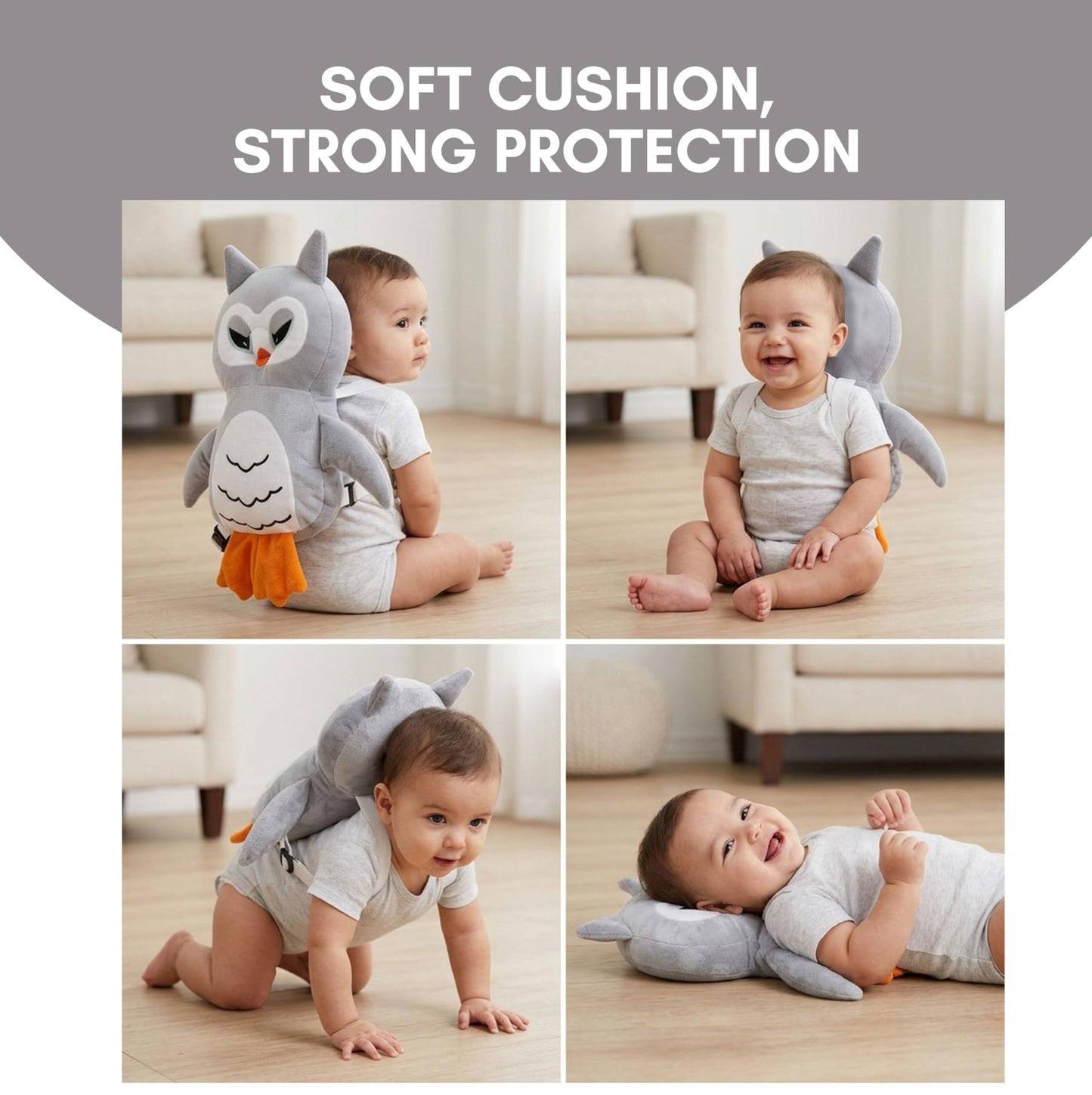 Baby Head Protector Backpack Cushion – Turtle Design | Anti-Fall Head Safety Pad for Babies | Soft Plush Toddler Head Protection Guard for Crawling & Walking (6–24 Months)