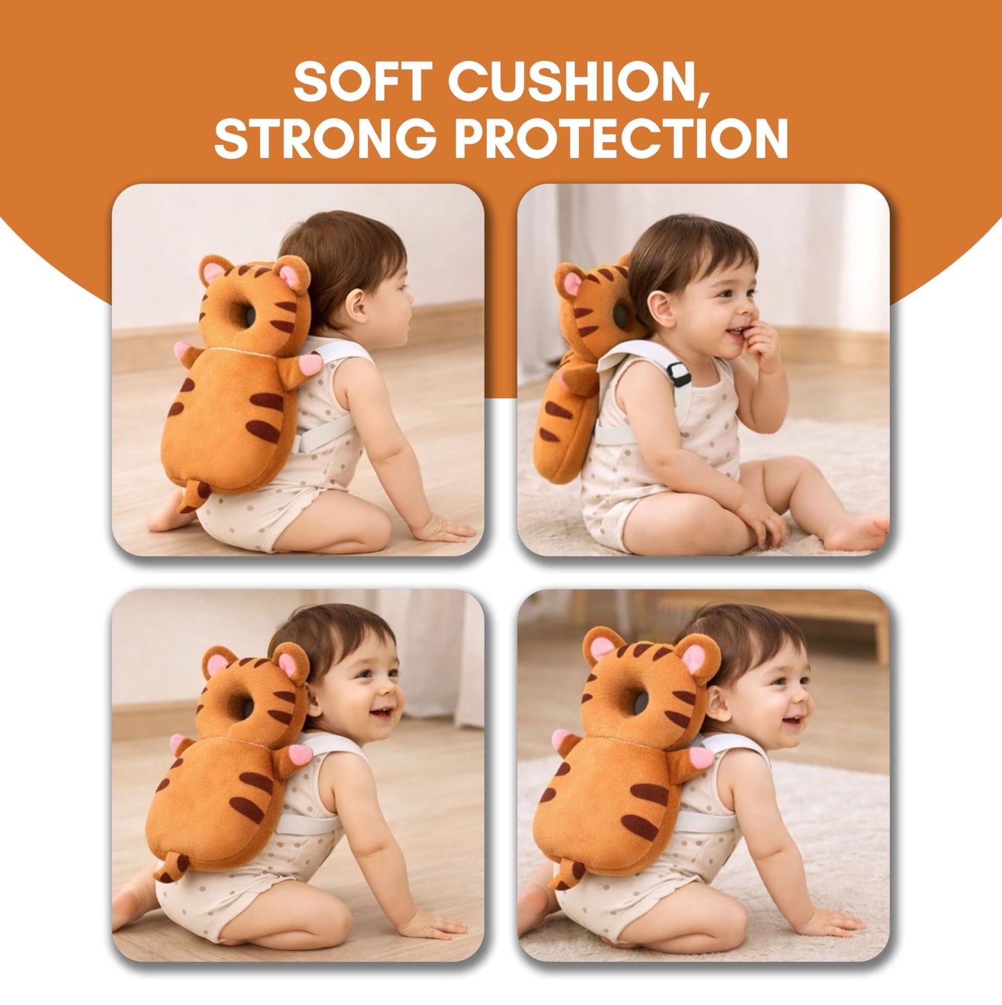 Baby Head Protector Backpack Cushion – Turtle Design | Anti-Fall Head Safety Pad for Babies | Soft Plush Toddler Head Protection Guard for Crawling & Walking (6–24 Months)