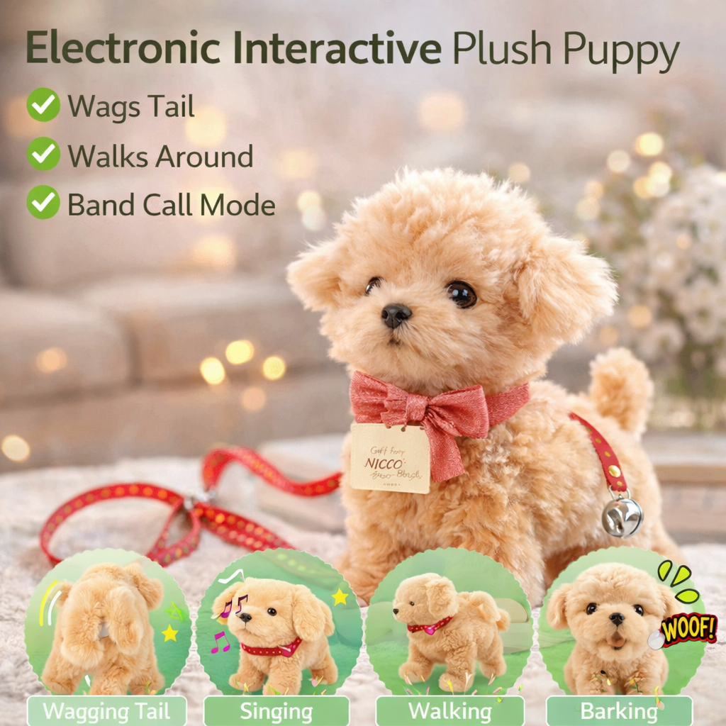 Pup Electronic Plush Puppy Interactive Toys | Walks, Barks, Shake Tail