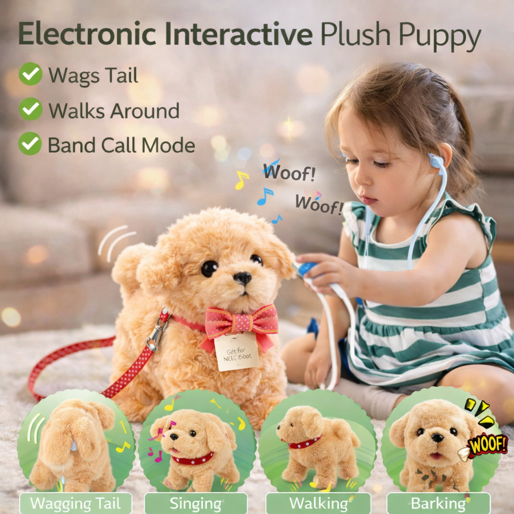 Pup Electronic Plush Puppy Interactive Toys | Walks, Barks, Shake Tail