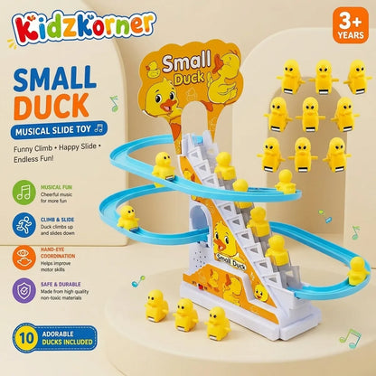 Multicolor Plastic Musical Duck Stair Climbing Light Up Toy For Kids