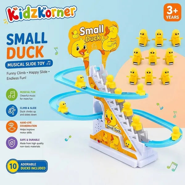 Multicolor Plastic Musical Duck Stair Climbing Light Up Toy For Kids