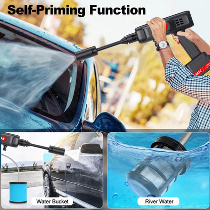 60Bar Cordless Pressure Washer, 600W Powerful Wireless Jet Wash with 20000mAh Li-ion Battery, 4 Spray Modes Portable Power Cleaner for Car Washing, Garden Patio & Outdoor Deep Cleaning