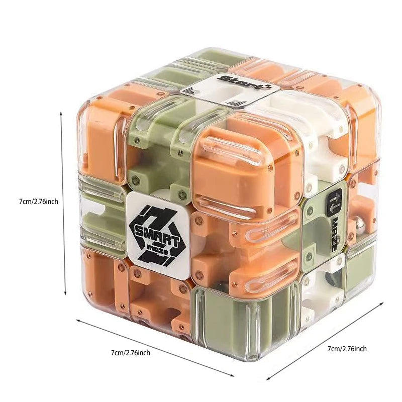 3D Labyrinth Puzzles Maze Cube Puzzle Gravity Three-Dimensional Brain Teaser Ball for Stress Relief Game Gift for Adults Teens