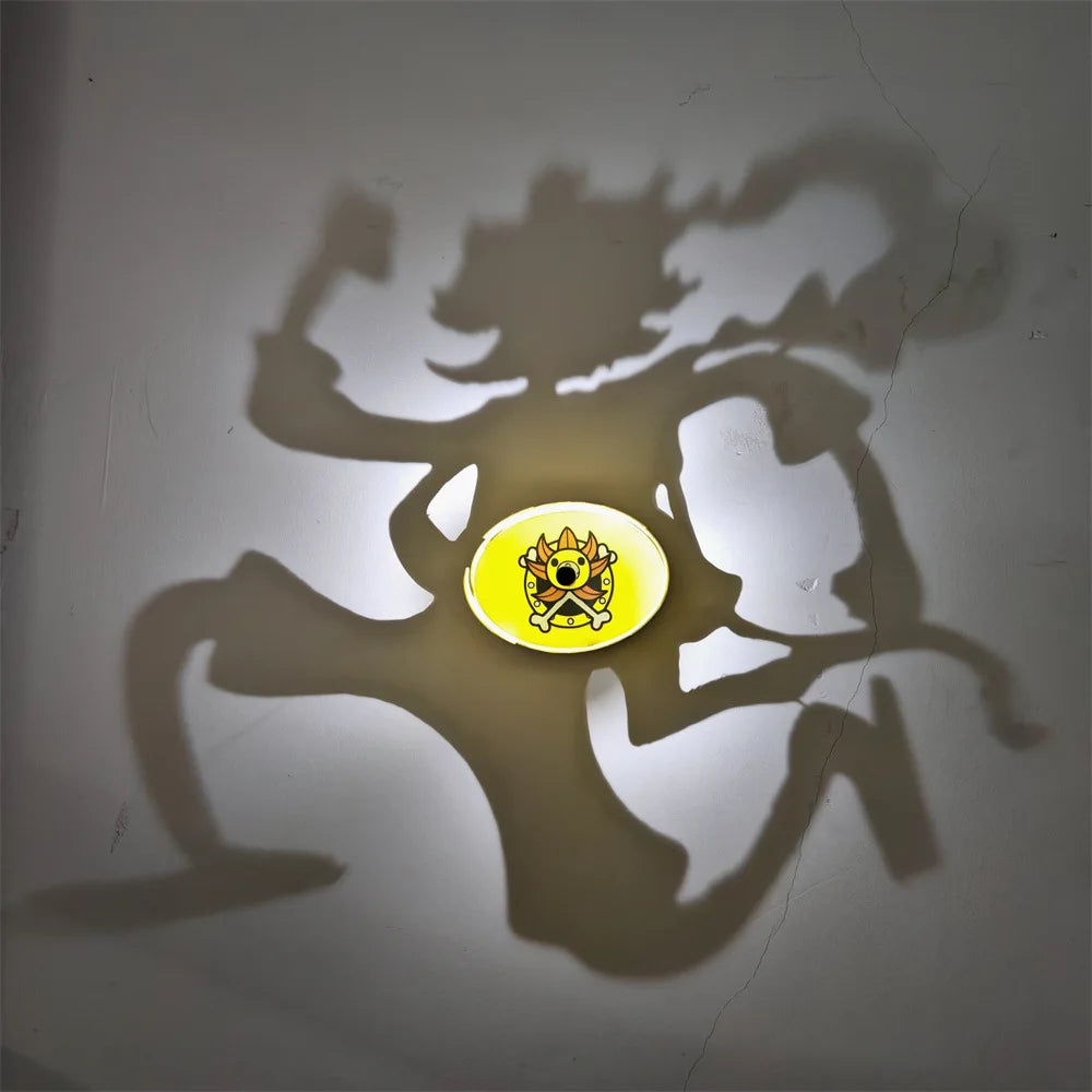 New Anime One Piece Roronoa Zoro Wall Lamp Toy Luffy Goku Shadow Light Projector Lamp Creative Anime Peripherals Collection Gift