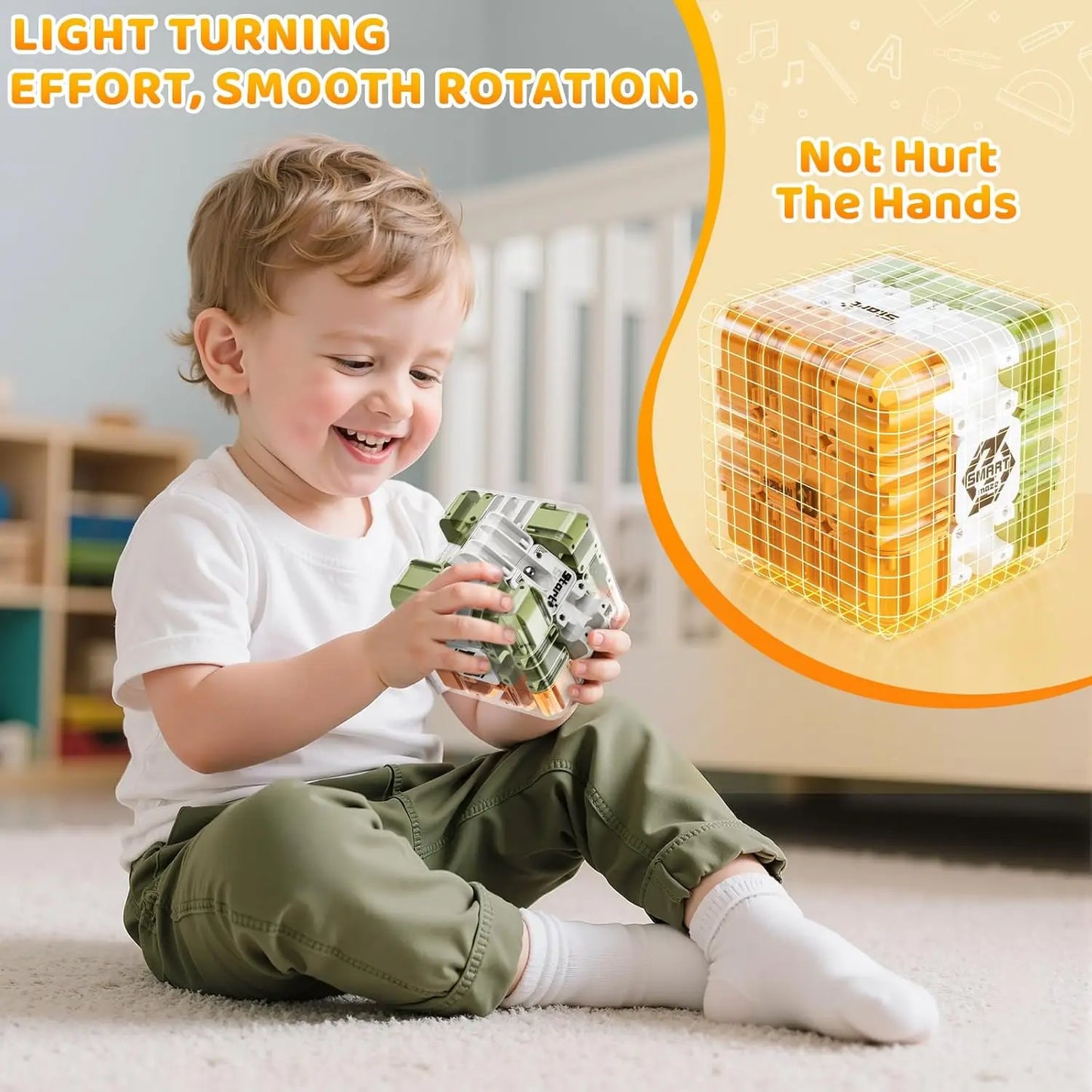 3D Labyrinth Puzzles Maze Cube Puzzle Gravity Three-Dimensional Brain Teaser Ball for Stress Relief Game Gift for Adults Teens