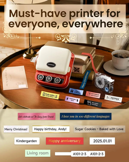 Phomemo P15 Gift Label Printer Label Printer Ribbon Label Printer Bluetooth-enabled Printing Rechargeable for Name Tag