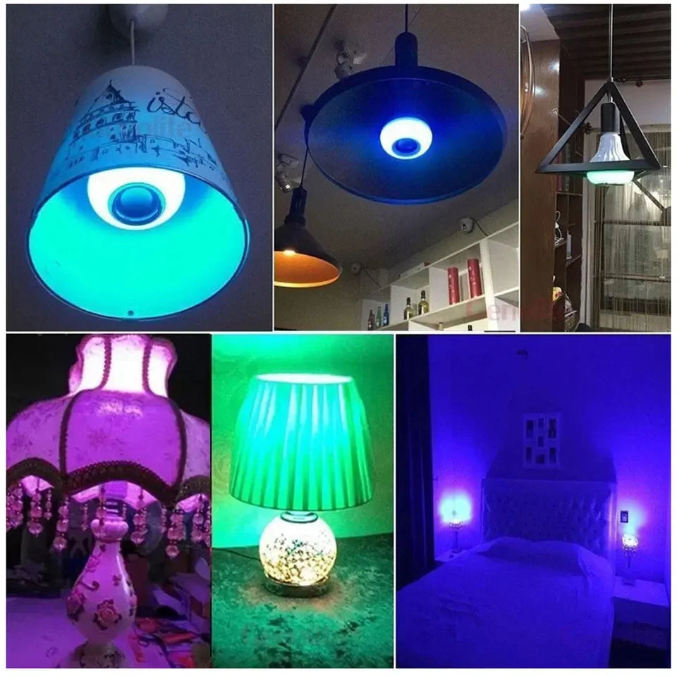 E27 Bluetooth Music Bulb With Speaker Remote Control LED Bulb DJ Disco Light Dimmable Lamp For Home Living Room Party Decor