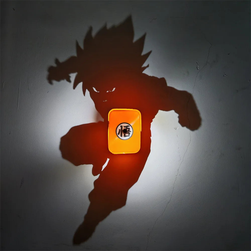 New Anime One Piece Roronoa Zoro Wall Lamp Toy Luffy Goku Shadow Light Projector Lamp Creative Anime Peripherals Collection Gift