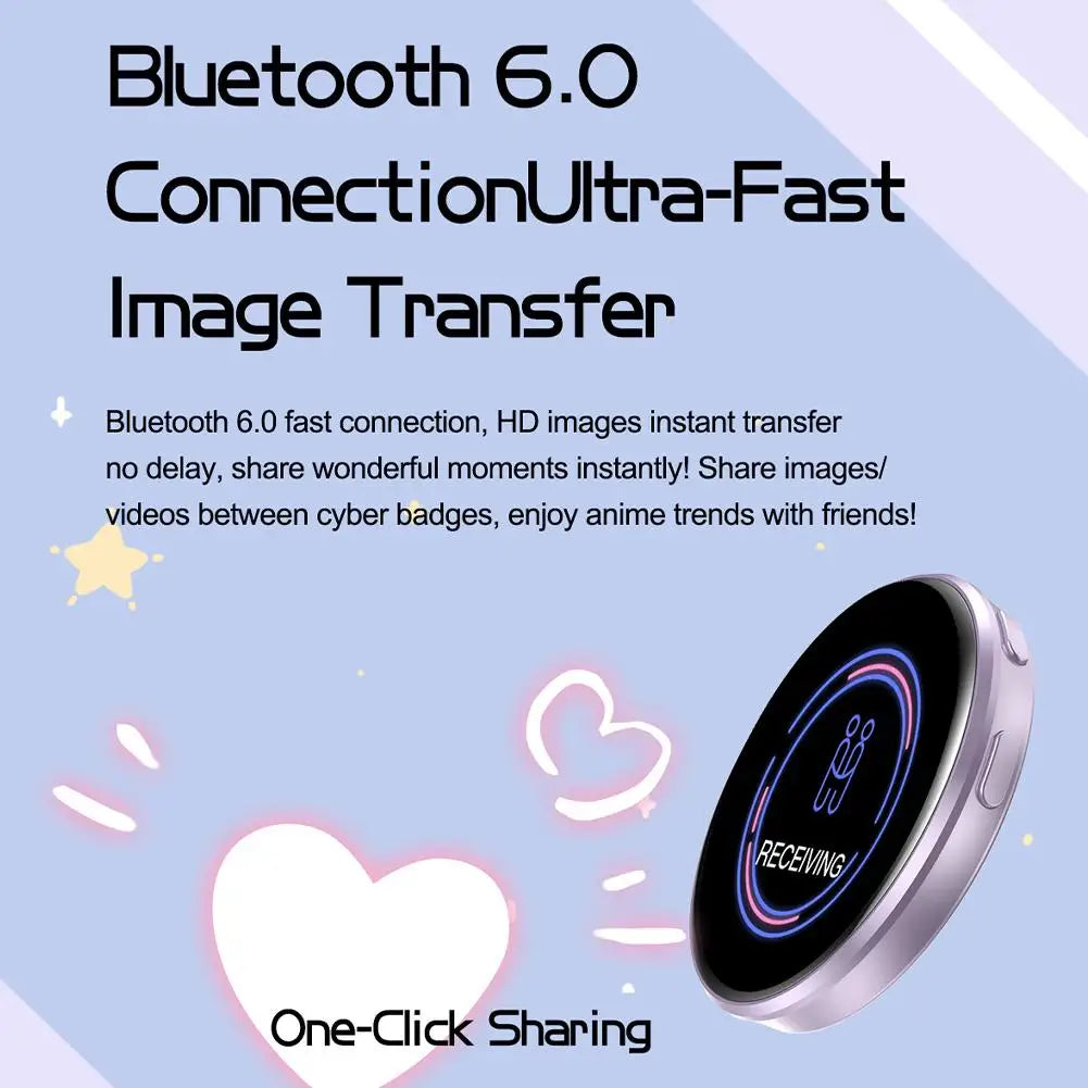 For E-Badge HD Dynamic Display Smart Pin For E-Badge Bluetooth Anime Digital Pin with App Control for Photos & Animations