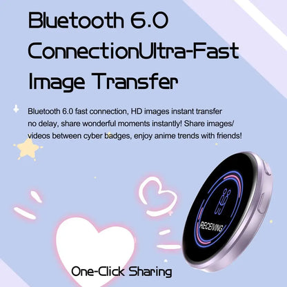 For E-Badge HD Dynamic Display Smart Pin For E-Badge Bluetooth Anime Digital Pin with App Control for Photos & Animations
