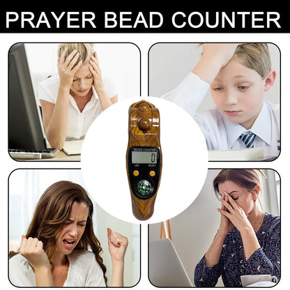 Digital Beads Counter With Compass Handheld Electronic Digital Counter Prayer Manual Counting Ball Counter Hand Tool