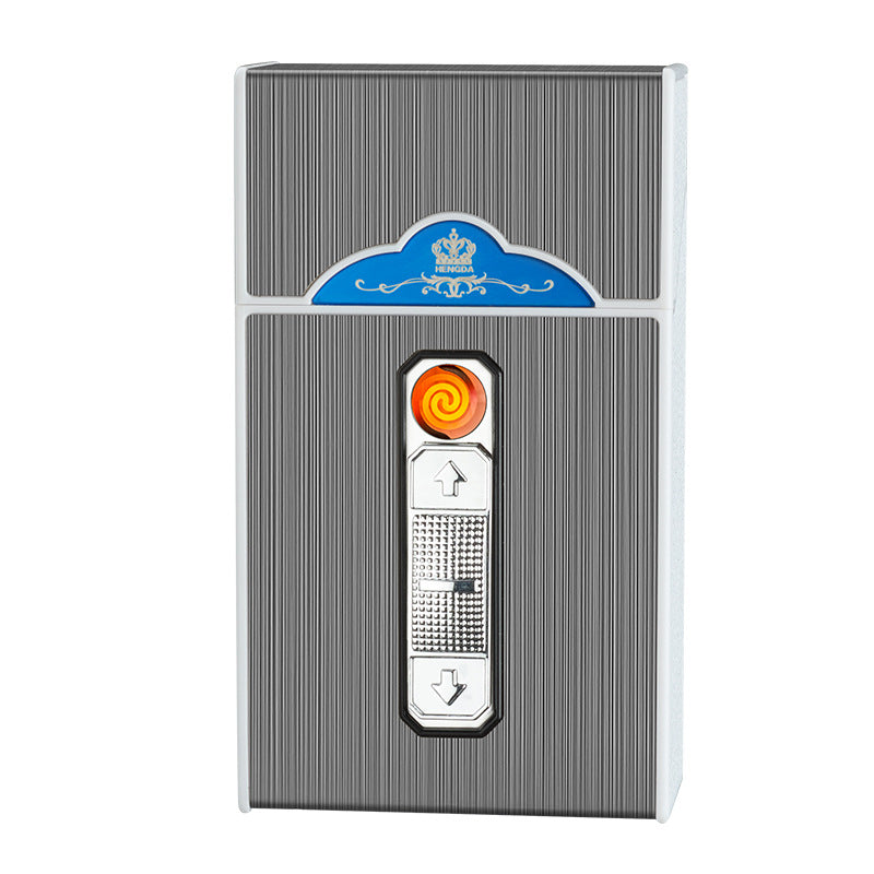 TitanGlow Metal USB Charging Lighter Case (Holds 20 Cigarette)